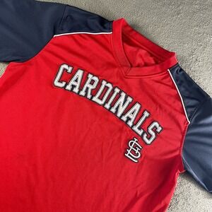 Stitches Men's Cardinals Jersey Blue Red Size Large Short Sleeve Athletic Wear